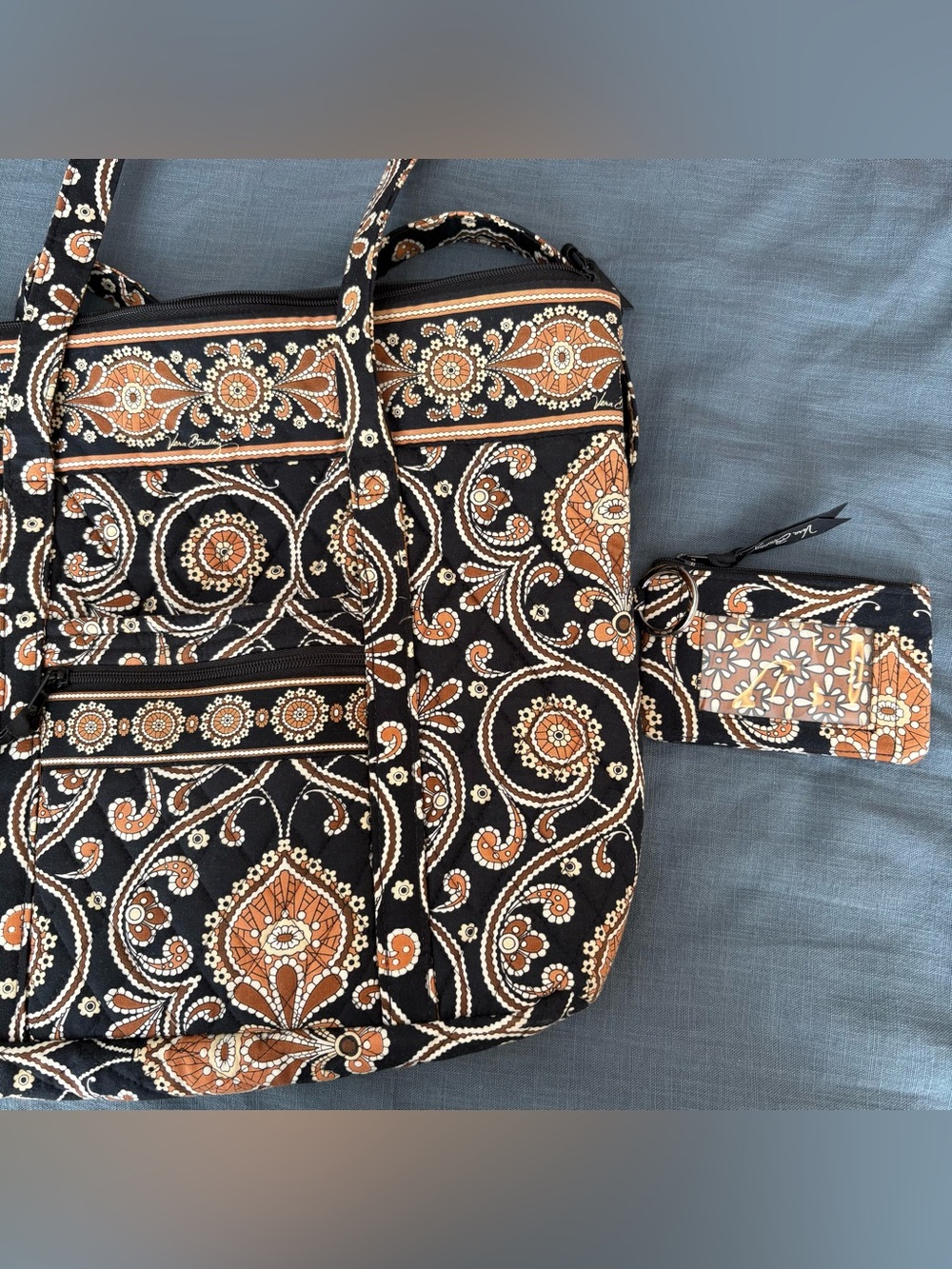 Retired Vera Bradley Café Latte Tote bag and Coin purse 🖤🤎